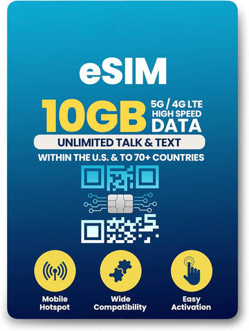 H2O Wireless eSIM Card $30 Plan — Preloaded eSIM with Unlimited Data a ...
