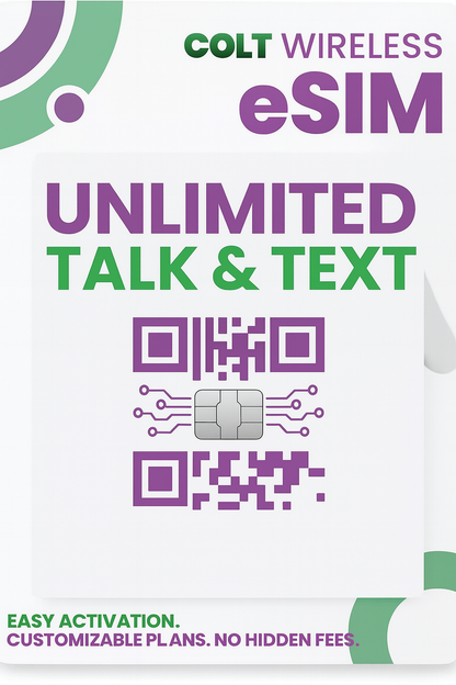 Colt Wireless 30-Day eSIM Talk and SMS WiFi Calling and  U.S. Phone Number - Bulk Discounts Available